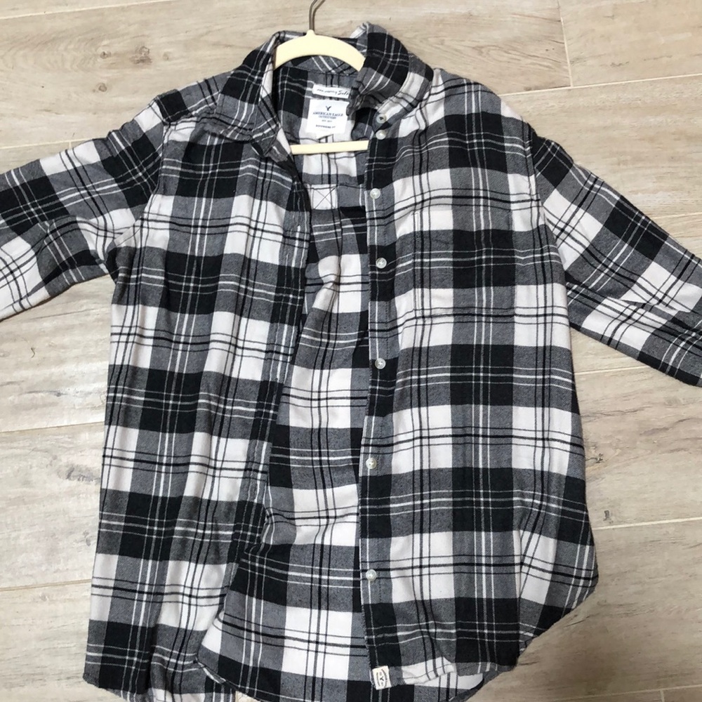 Black and white american eagle super soft flannel